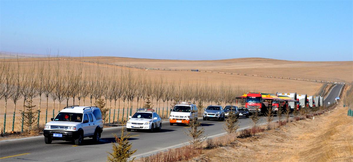 行進(jìn)在草原上